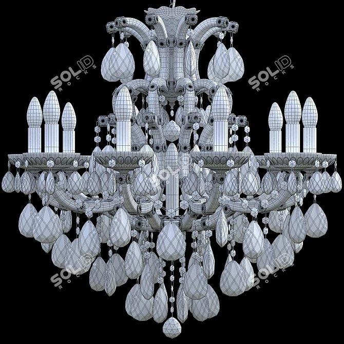 Crystal Lux Isabel SP11 Gold Chandelier 3D model image 2