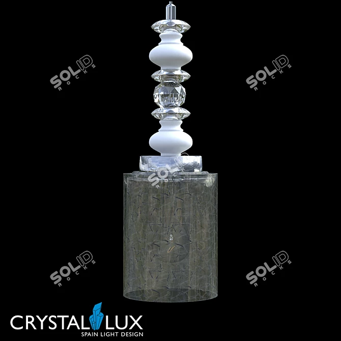 Title: Modern Art Deco Pendant - Crystal Lux MATEO SP1 WHITE 3D model image 1