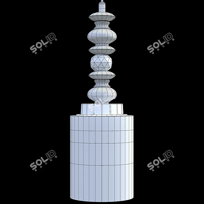 Title: Modern Art Deco Pendant - Crystal Lux MATEO SP1 WHITE 3D model image 2