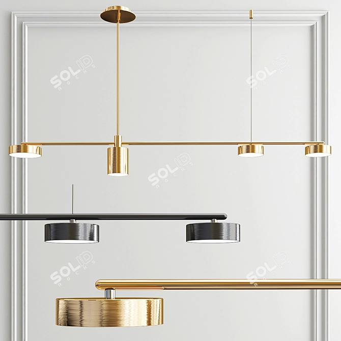 Elegant Shannon Linear Pendant 3D model image 1