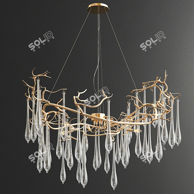 Elegant Chandelier Collection: Mini Moooi, Serip Aqua, Willow, and Nocture 3D model image 2