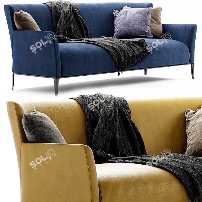 Elegant Poliform Gentleman Sofa 3D model image 1