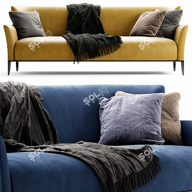 Elegant Poliform Gentleman Sofa 3D model image 2