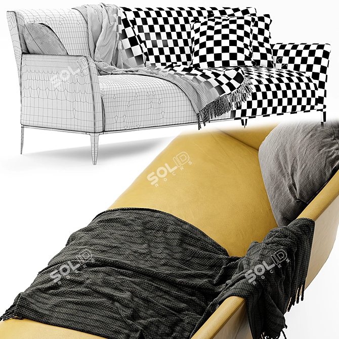 Elegant Poliform Gentleman Sofa 3D model image 3