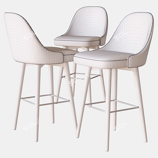 Mid-Century West Elm Stool 3D model image 2