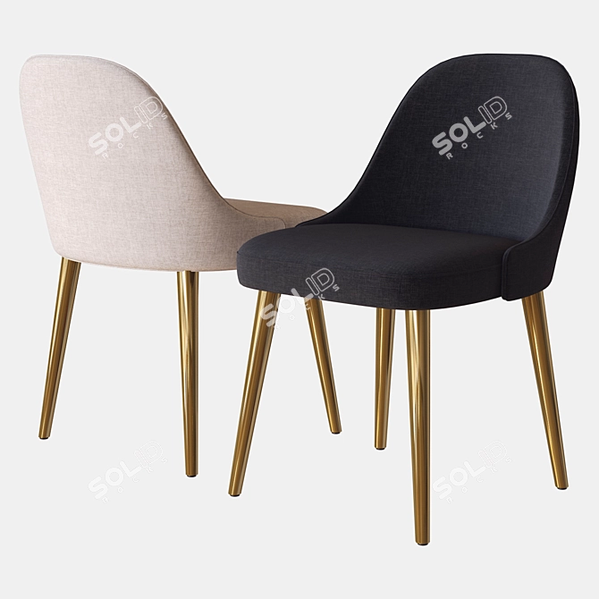 West Elm Mid-Century Chair 3D model image 2