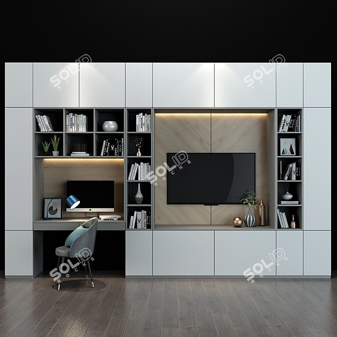 Minimalistic TV Shelf 57 3D model image 1