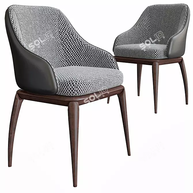 Elegant Celine Cocktail Chair 3D model image 1