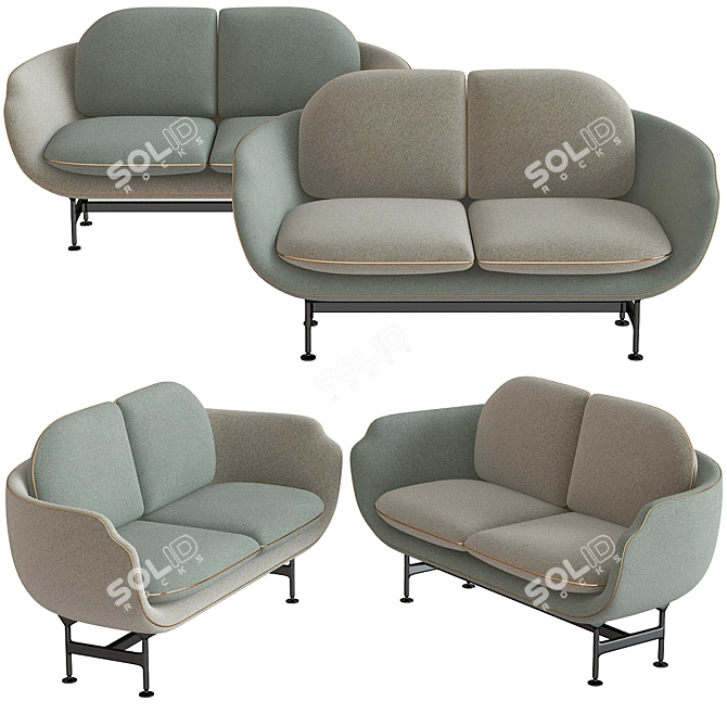 Elegant Two-Seater Sofa: Vico Cassina 3D model image 1