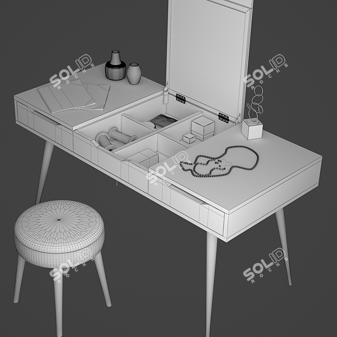 Modern Console Table - 140cm Height, 140cm Length, 63cm Depth 3D model image 3