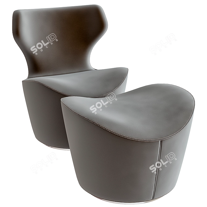 Elegant Butterfly Armchair 3D model image 1