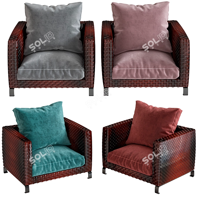 Outdoor Armchair Ray Fabric CITTERIO 3D model image 1