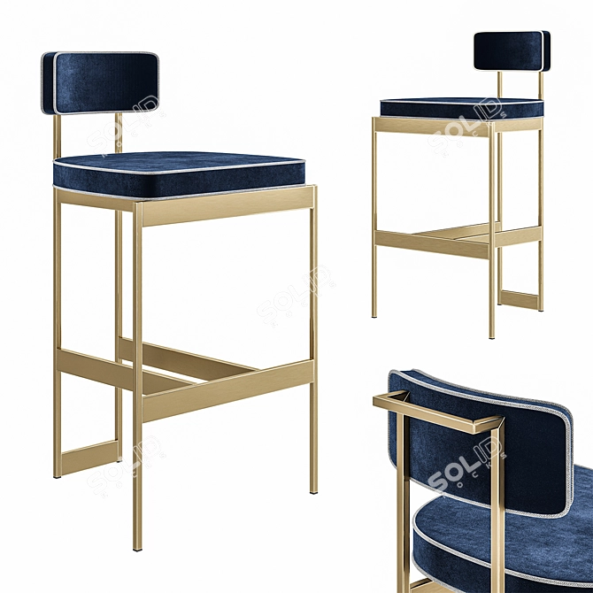 Modern Steel Stool: Alto Stool 3D model image 1