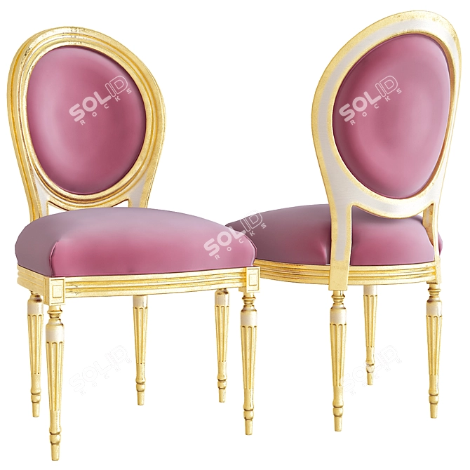 Elegant Louis Chair: Kare 3D model image 1