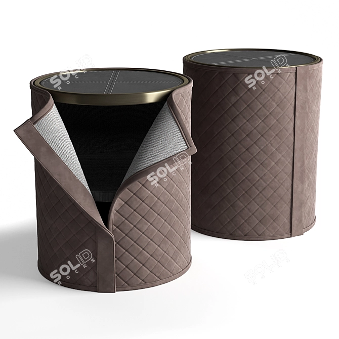 Eclectic Leather Night Tables 3D model image 1