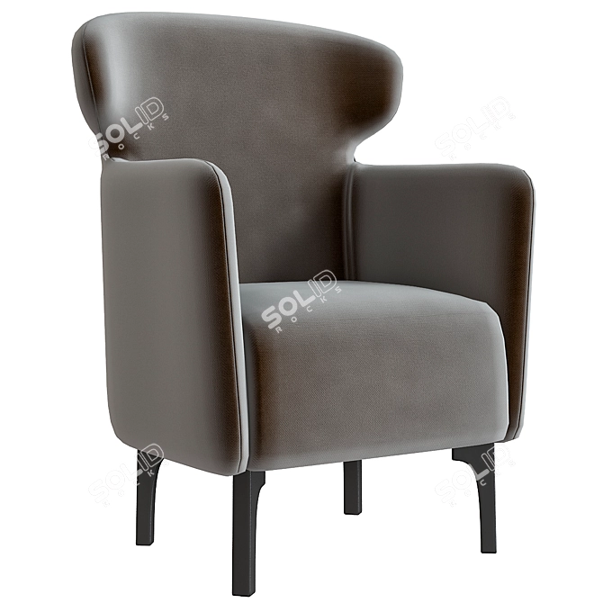 ALBERETA Upholstered Armchair: Contemporary Elegance 3D model image 1