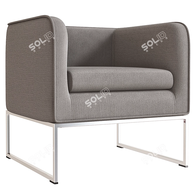 Elegant MELL Fabric Armchair 3D model image 1