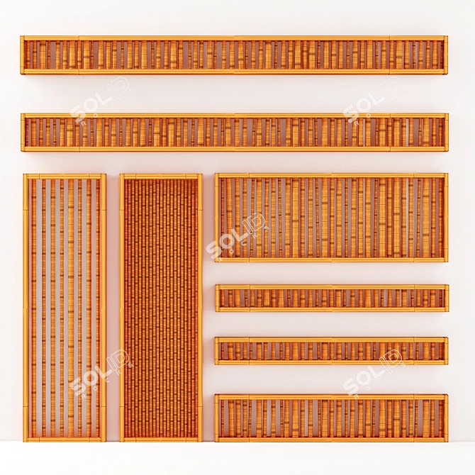 Bamboo Branch Partitions: Eco-Friendly Wall Decor 3D model image 3