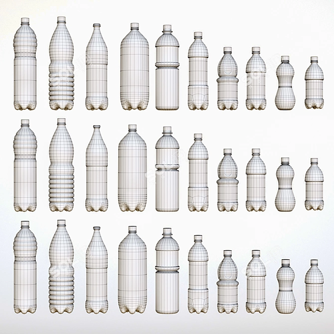3D Soda Bottle Set 3D model image 2