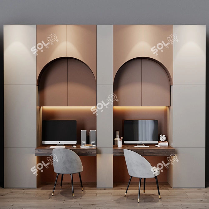 Modern Workplace Desk 3D model image 1