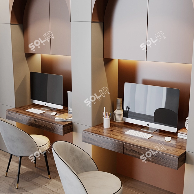 Modern Workplace Desk 3D model image 2