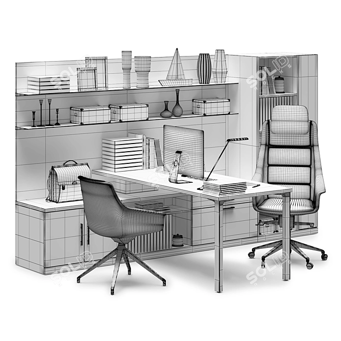 Canvas Private Office (v1): Modern Workspace Solution 3D model image 3