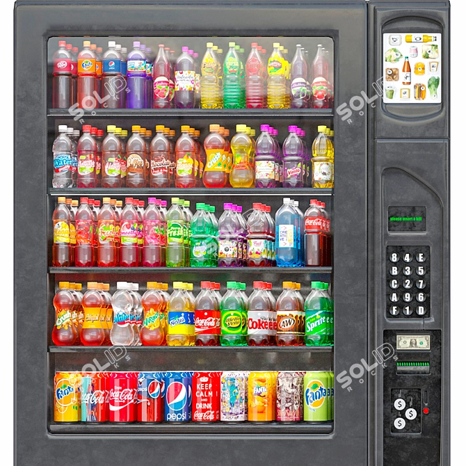 Premium Soda Vending Machine 3D model image 2