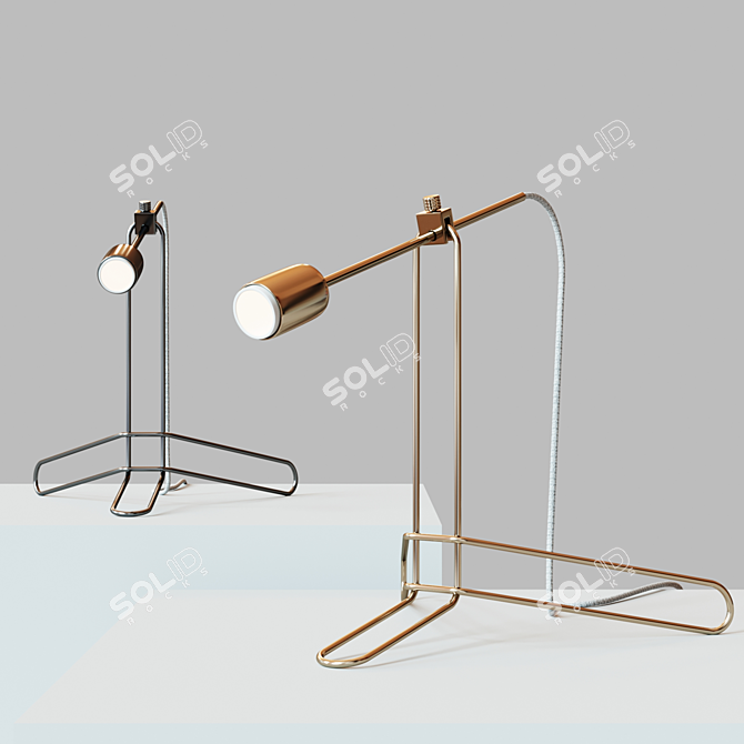 Sleek Balfour Table Lamp: Elegant Brass Design 3D model image 1