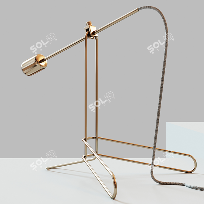 Sleek Balfour Table Lamp: Elegant Brass Design 3D model image 2