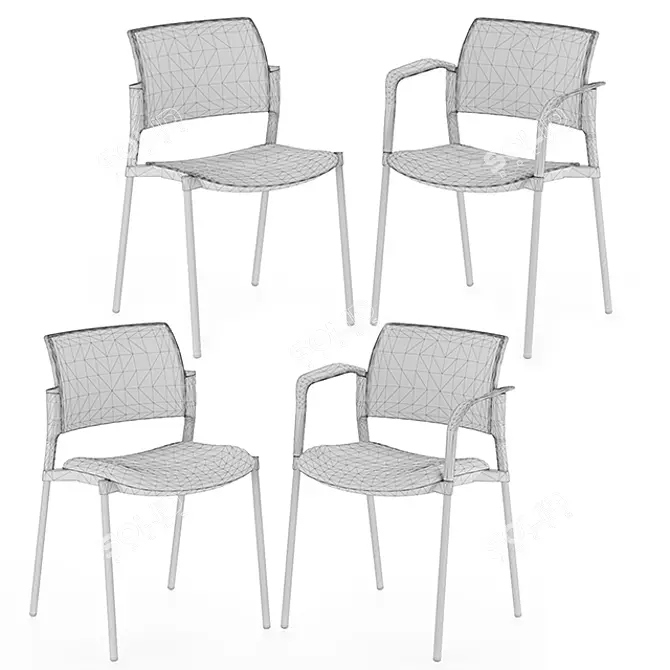 Kyos Mesh Chair: Modern Ergonomic Seating 3D model image 3