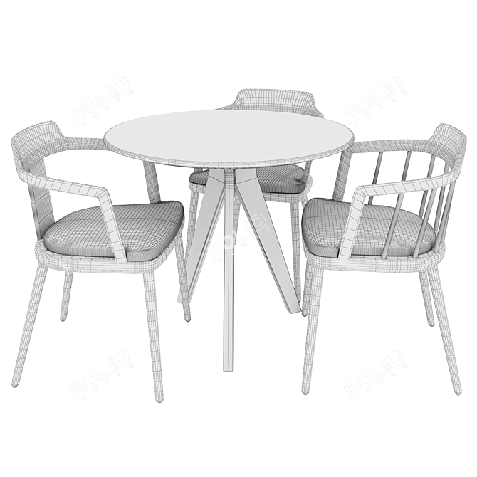 Luxury Outdoor Dining Set 3D model image 3