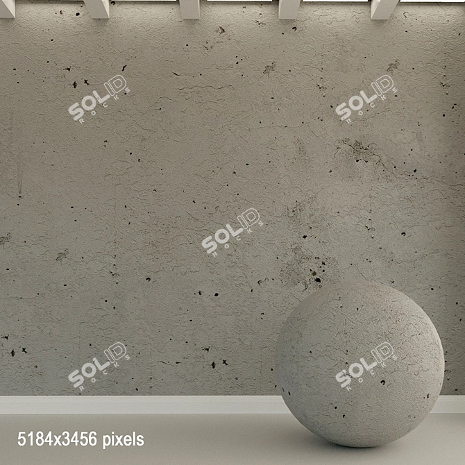 Vintage Concrete Wall Texture 3D model image 1