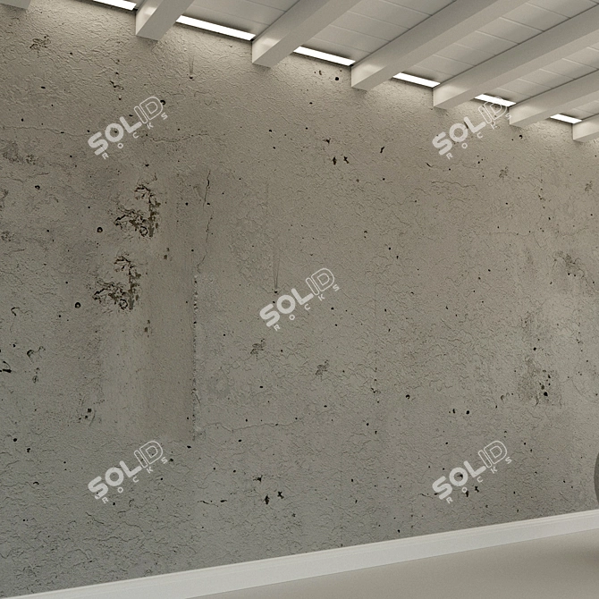 Vintage Concrete Wall Texture 3D model image 2