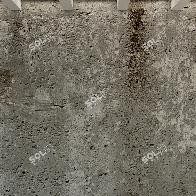 Vintage Concrete Wall: Aged, Textured and High Resolution 3D model image 3