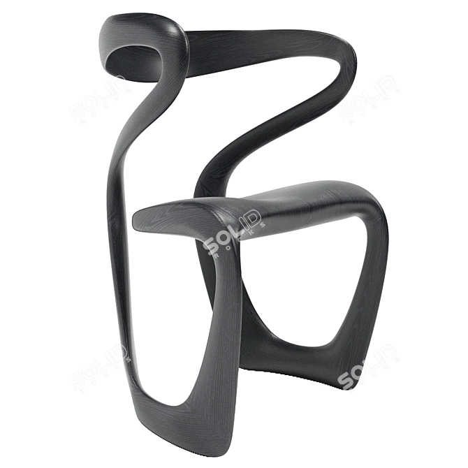 Ebonized Limed Oak Chair (Thomas Vaughan) 3D model image 1