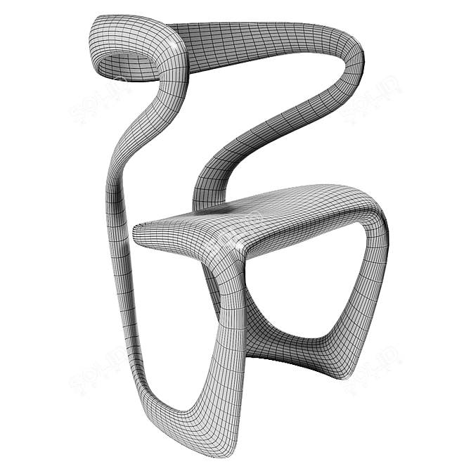 Ebonized Limed Oak Chair (Thomas Vaughan) 3D model image 2