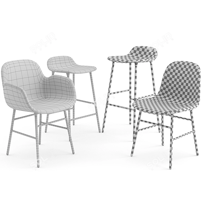 Elegant Form Chairs Collection 3D model image 3