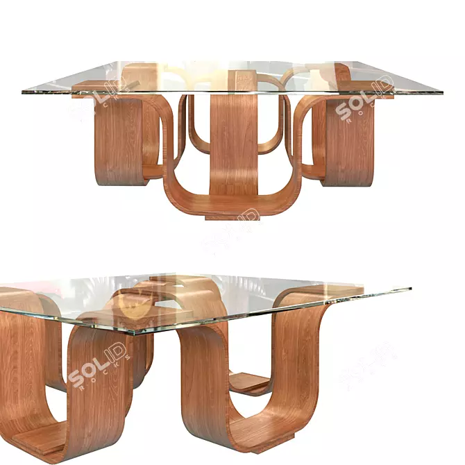 Elegant Ogetti Square Cocktail Table 3D model image 1