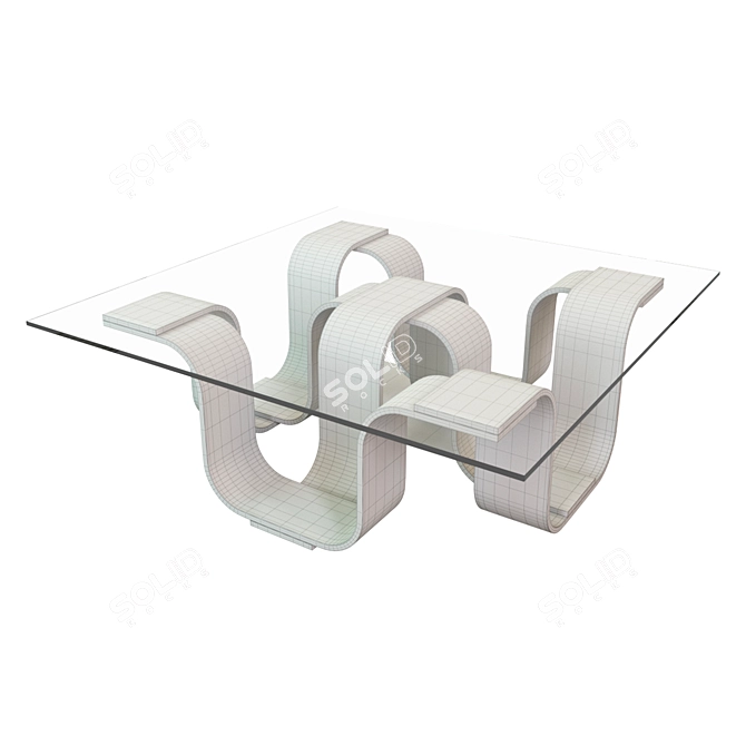 Elegant Ogetti Square Cocktail Table 3D model image 3