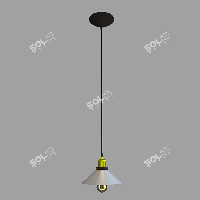 Vintage Edison Pendant Lamp 3D model image 1