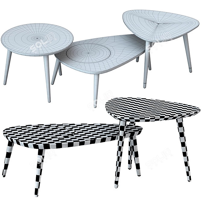 Modern Chevy Tables Set 3D model image 3