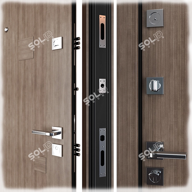 Inkanta Zimen: Stylish Metal Entrance Door 3D model image 2