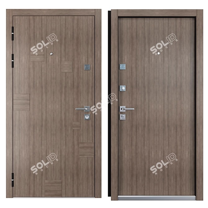 Inkanta Zimen: Stylish Metal Entrance Door 3D model image 3