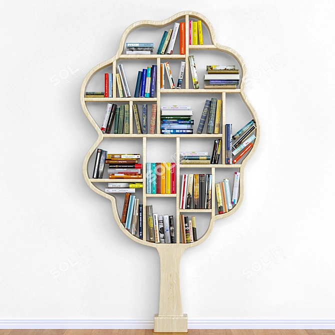 Nature-inspired Bookshelf: TreeShelf 3D model image 1