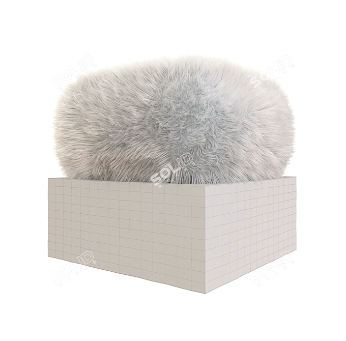 Luxury Fur Stool: DiVå Edition 3D model image 2