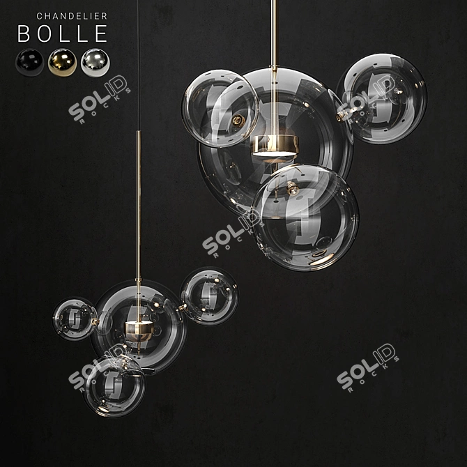 Bolle Chandelier: Versatile Elegance for Modern Interiors 3D model image 1