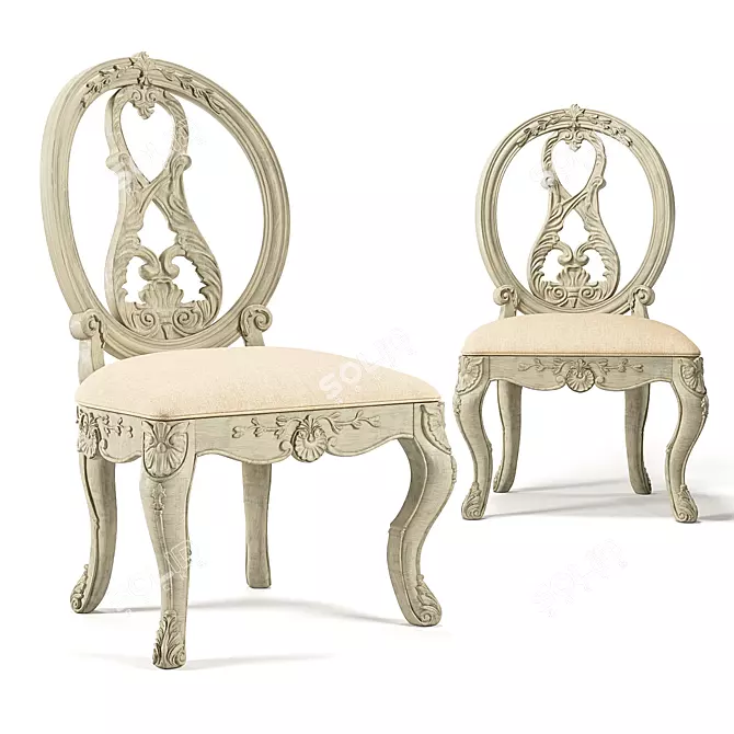 Elegant Jessica McClintock Home Chair 3D model image 1