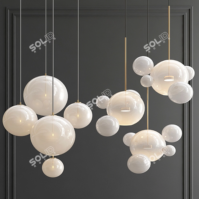 Elegant Cluster Pendant Light 3D model image 1