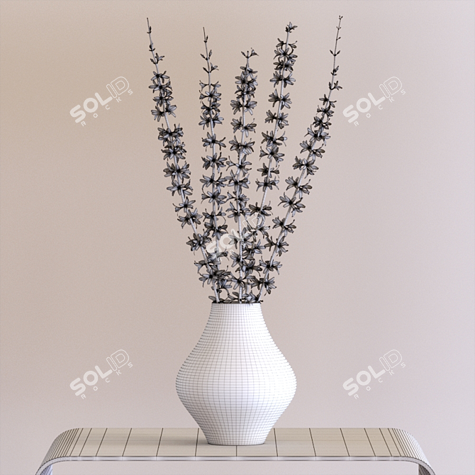 Forsynthia Bouquet with York Vase 3D model image 2