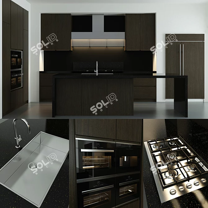 Contemporary Kitchen 3D model image 1